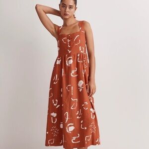 Madewell x Caroline Z Hurley Tank Midi Dress in Abstract Alpha